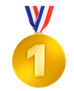 Medal with the number "1" on the face